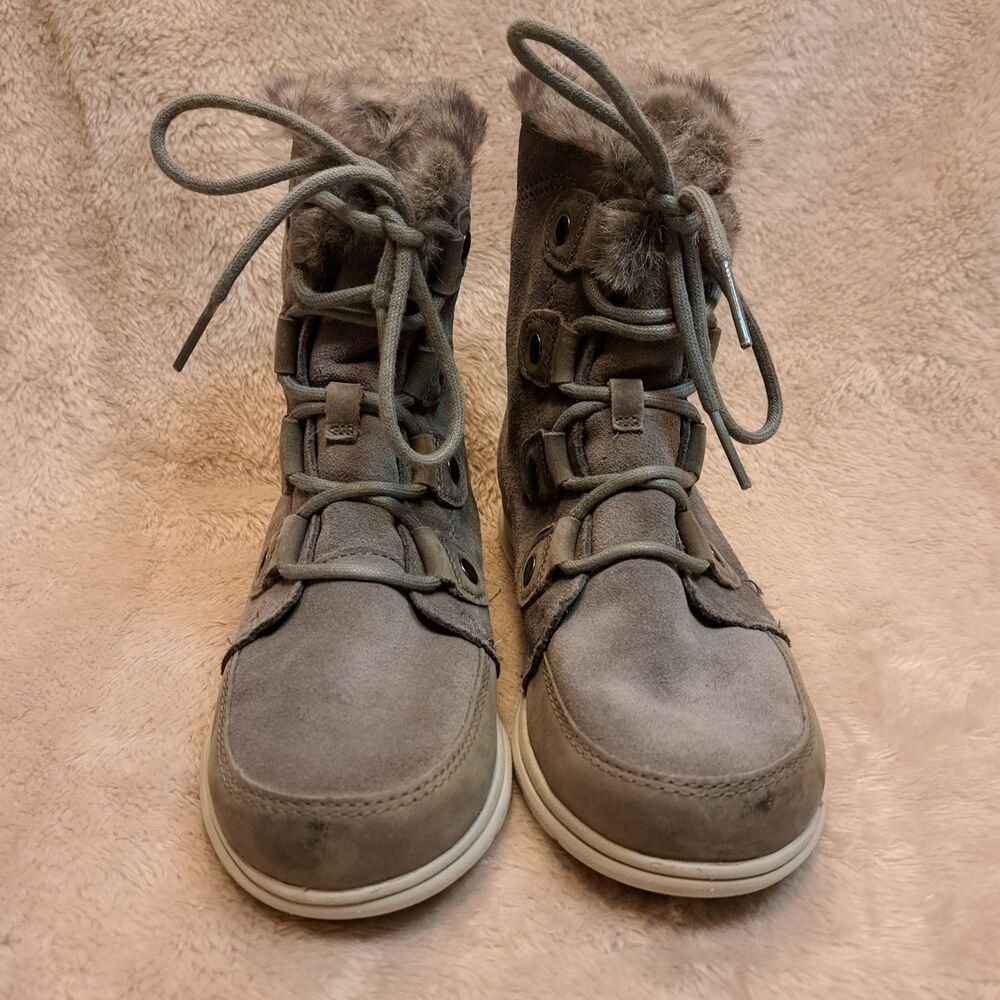 Sorel Explorer Joan Boots Women Size 6.5 Quarry Gray Waterproof Winter